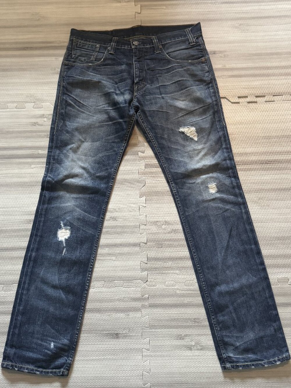 Levi's Men's 504 Distressed Straight Leg Jeans
